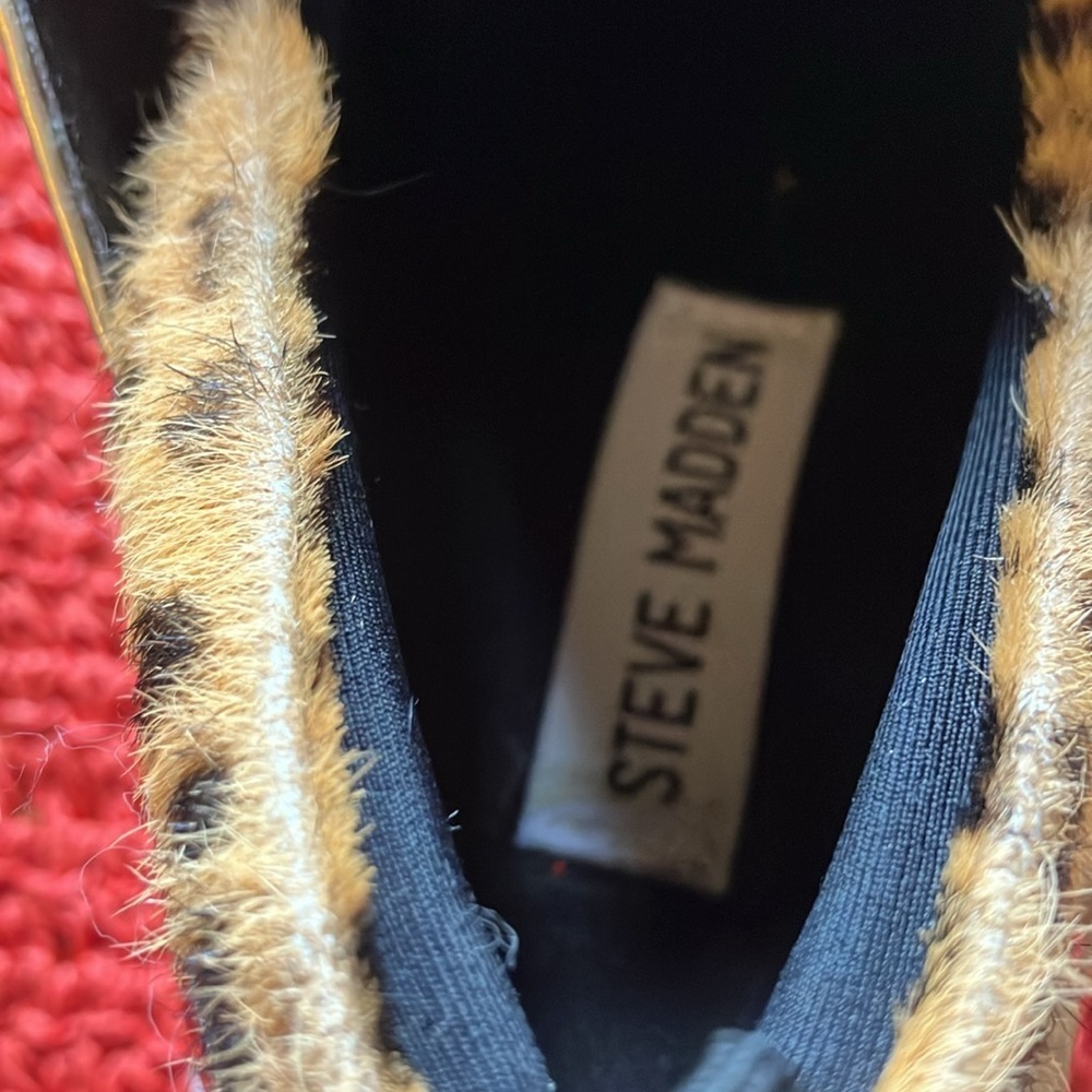 Steve Madden Women’s Cliff Leather Leopard Sneakers..Size 9. Preowned. - Picture 6 of 9